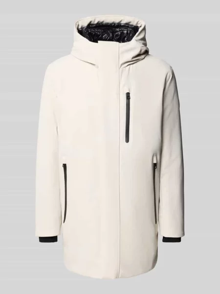 Parka o kroju regular fit z kapturem model ‘FLEX CROSS’ Strellson srebrna
