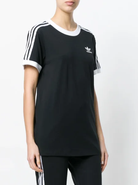 Класическа тениска Adidas на райета черно