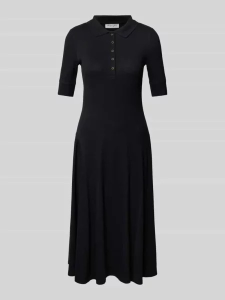 Sukienka polo z listwą na zatrzaski Christian Berg Woman czarna