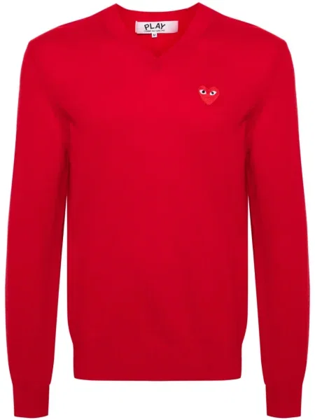 Pulover Comme Des Garcons Play de lână cu motiv cu inimi roșu
