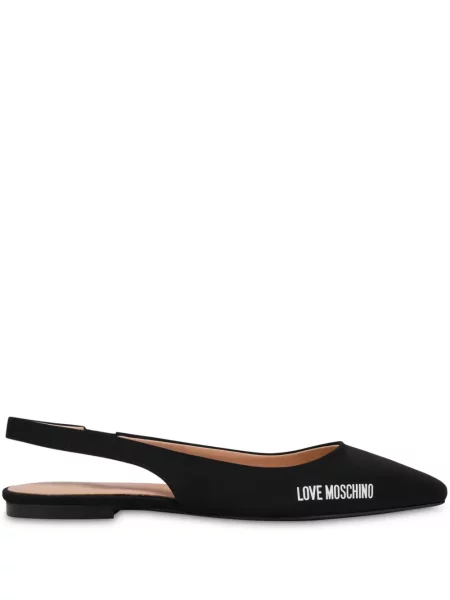 Balerini Love Moschino din piele negru