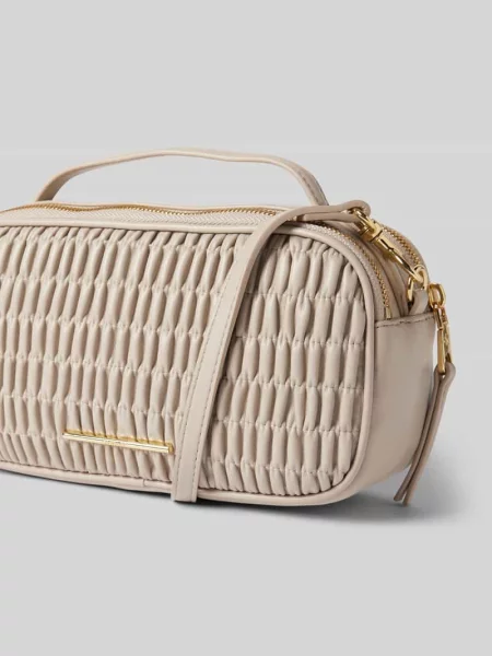 Calvin Klein Torba Na Ramię Z Falbanką beige beżowa