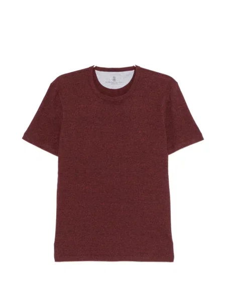 Tricou Brunello Cucinelli cu decolteu rotund roșu