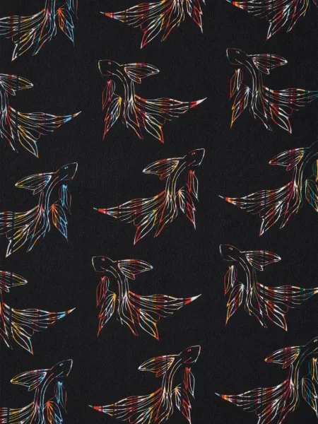 Fular Paul Smith cu dungi cu imagine negru