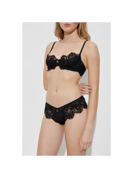 Lniany biustonosz Dsquared2 czarny