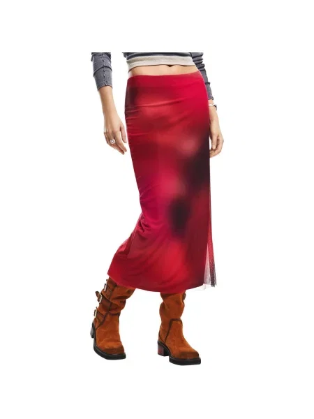 Desigual barevná maxi sukně červené