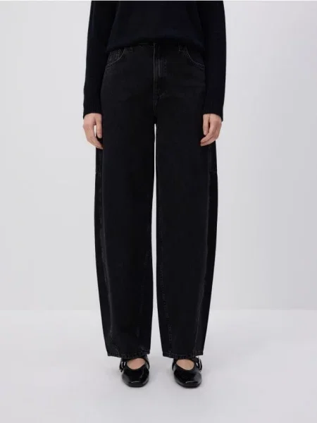 Reserved Джинси barrel leg чорний