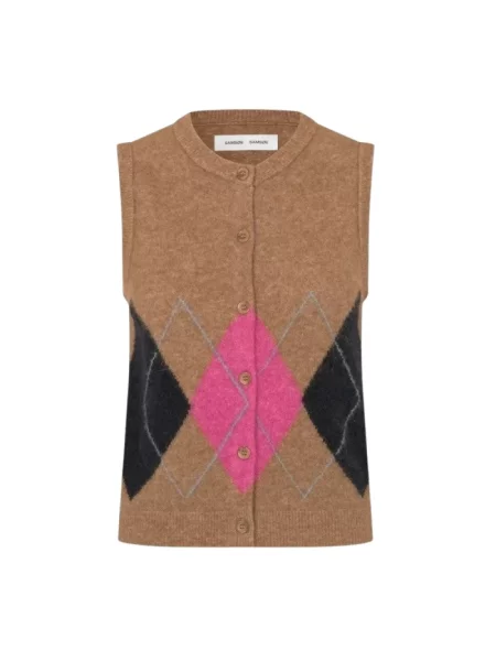 Sweter Samsoe Samsoe wełniany brązowy