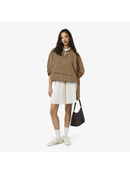 Lacoste Kurtka Half Zip Oversize Brązowa beżowy