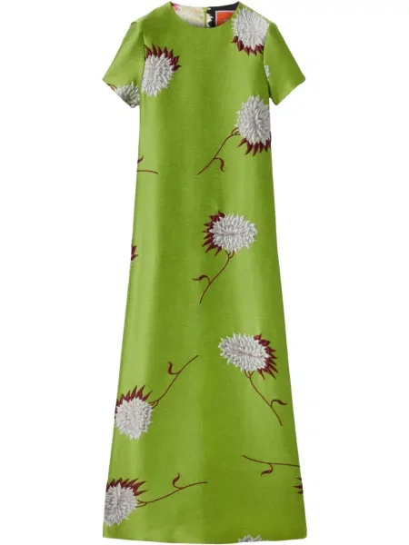 Rochie midi La Doublej până la genunchi de costum verde