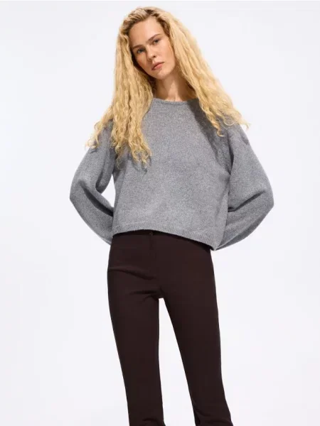 Reserved Pantaloni flare cu adaos de maro-închis maro