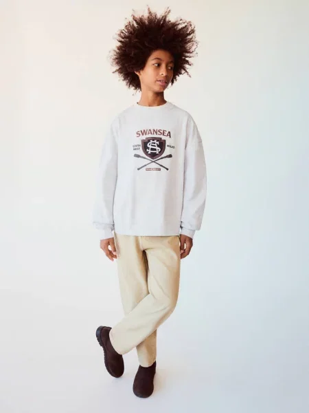 Bluza ze wzorem jasnoszary Dzieci lata MANGO KIDS