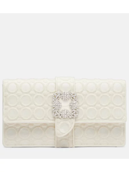 Pisemska torbica Manolo Blahnik bela