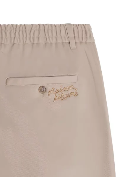 Pantaloni Maison Kitsune cu autograf gri