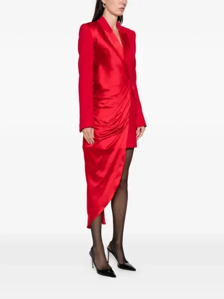 Rochie mini Silk Love & Lace de mătase drapată de costum roșu