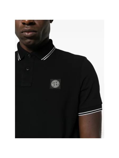 Koszulka polo Stone Island klasyczna z kamieniami czarna