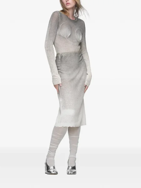 Pulover Maison Margiela transparente gri