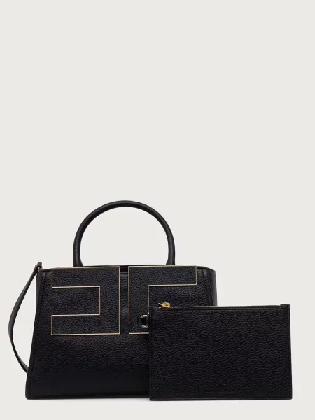 Torebka Elisabetta Franchi skórzana czarna