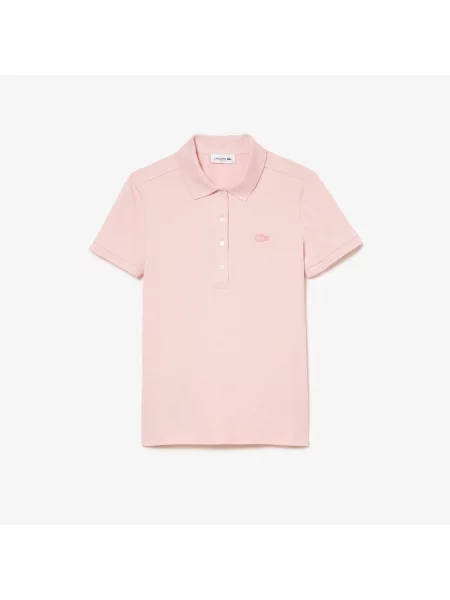 Lacoste Koszulka Polo Slim Fit Stretch Mini Piqué różowa