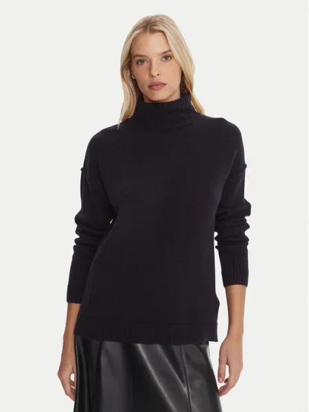 Marella Bluză cu gât Biro Bleumarin