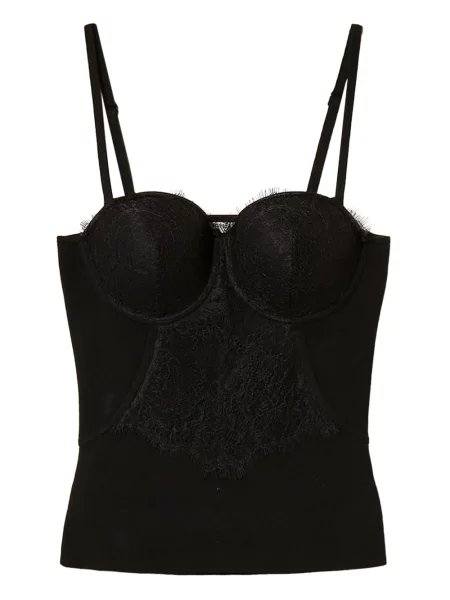 Top Twinset din dantelă negru