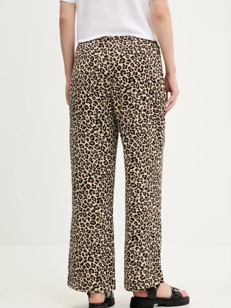 Kalhoty Abercrombie & Fitch jednoduché high waist béžová