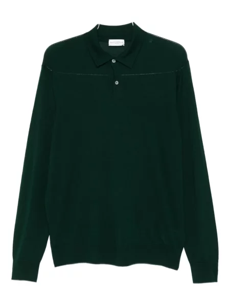 Tricou polo Ballantyne de lână verde