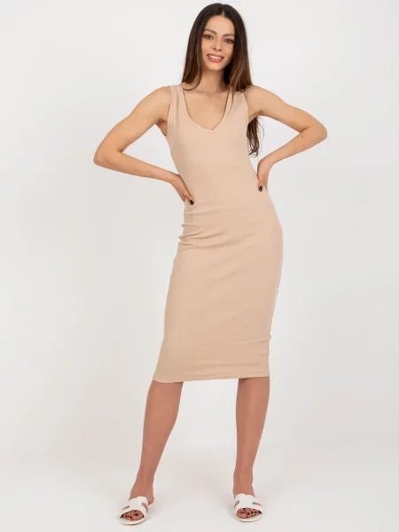 Obleka Fashionhunters bež