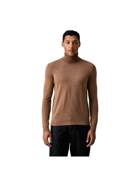 Sweter z golfem Joop! Collection wełniany do golfa brązowy