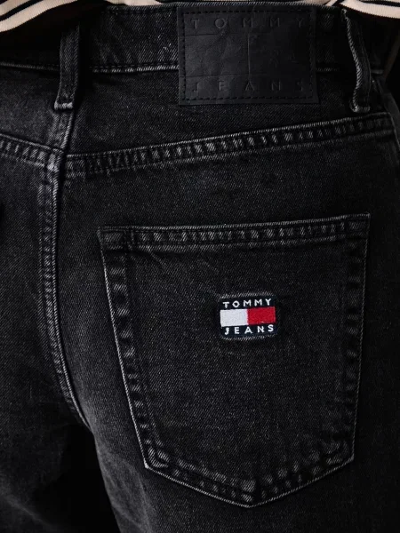 Tommy Jeans дънки straight дамски черно