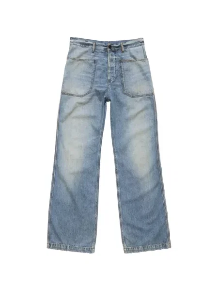 Blugi cu picior larg Acne Studios cu autograf albastru