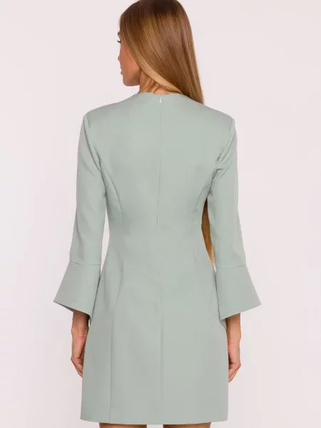 Rochie mini Made Of Emotion cu decolteu în V verde