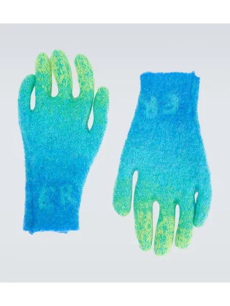 Pletené rukavice Erl s přechodem barev modré