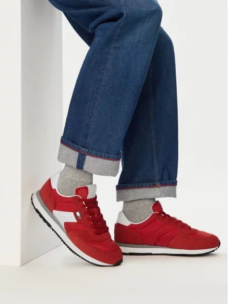 Tenisice Tommy Jeans Tjm Eva Runner Mix Material crvena