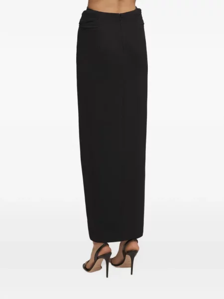 Fustă din piele Brandon Maxwell drapată negru