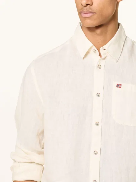 Napapijri Lněná Košile G-Linen Ls Regular Fit režná