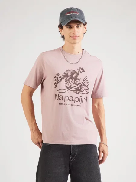NAPAPIJRI Tričko čokoládová / rosé