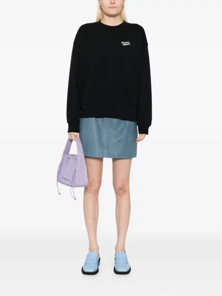 Hanorac Maison Kitsune cu broderie negru