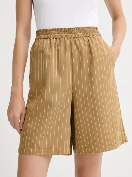 MAX&Co. pantaloni scurți cu model high waist maro