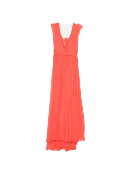 Rochie maxi Rhea Costa din dantelă portocaliu
