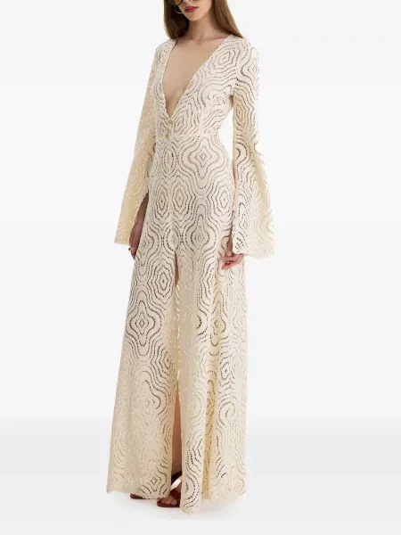Maxi rochie maxi Moos Studio cu decolteu în V de costum