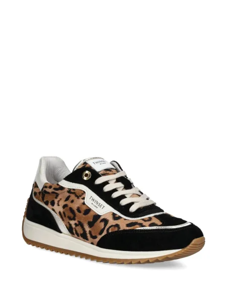 Sneakerși Twinset cu imagine cu model leopard maro