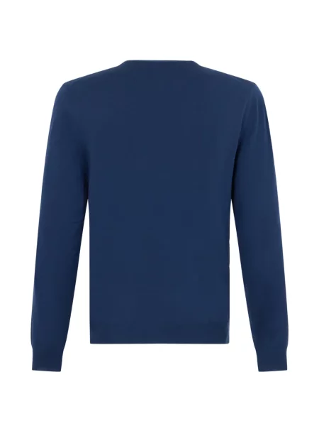 Lung pulover Slowear cu decolteu rotund albastru