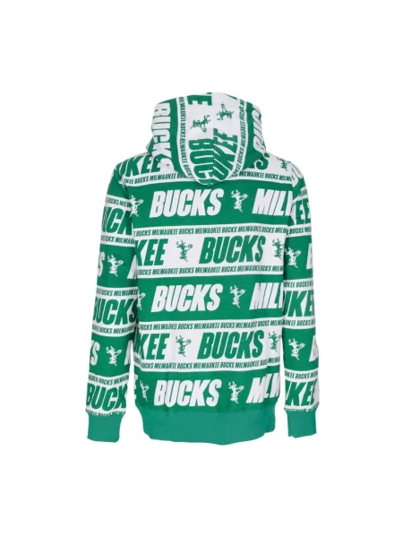 Bluza z kapturem Mitchell & Ness zielona