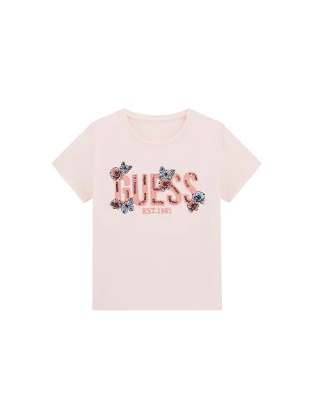 Guess Marškinėliai Regular Fit rožinė