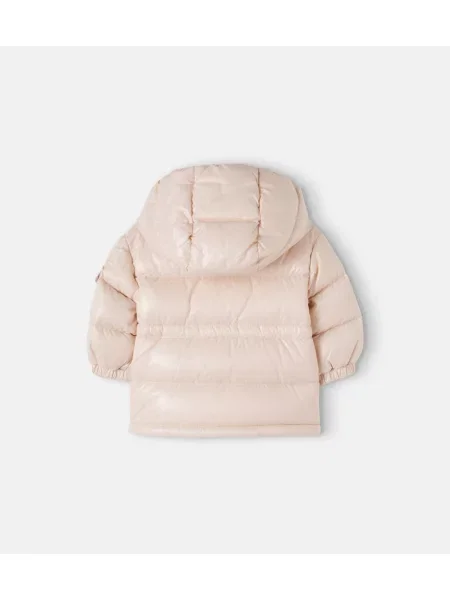 Pūkinė striukė Moncler Enfant rožinė