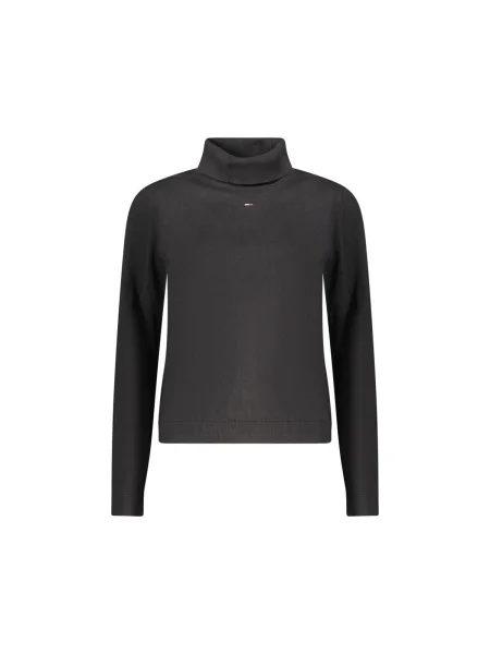 Tommy Jeans pulover de light cu guler negru