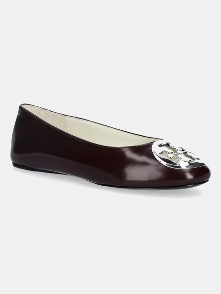 Tory Burch balerini din piele Reva Ballet bordo