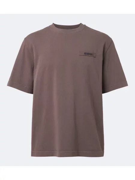 Tricou Jacquemus din jerseu cu autograf maro