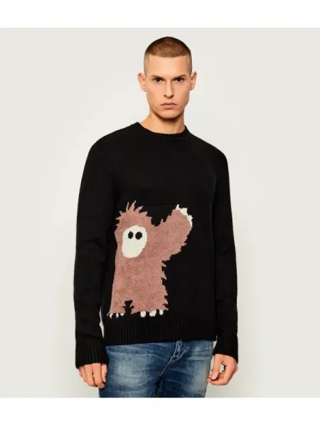 Emporio Armani pulover din amestec de lână negru